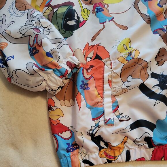MEMBERS ONLY Jacket Space Jam Looney Tune Squad Hooded Windbreaker Size 4X - Picture 5 of 11